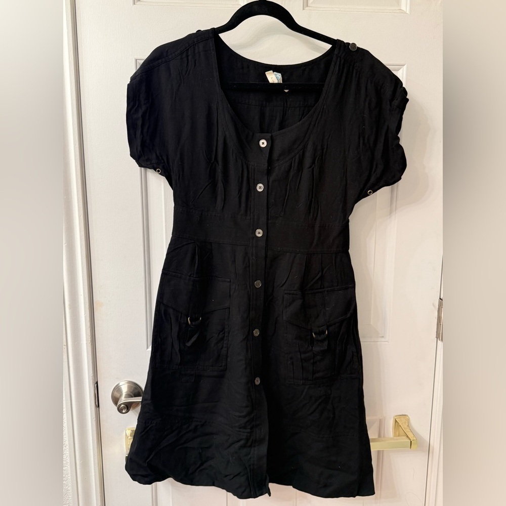 Maeve Black Button-Down Dress